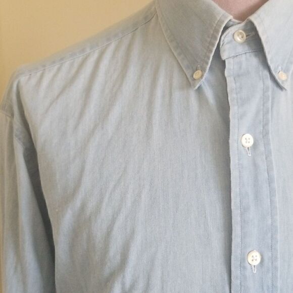 Chaps Ralph Lauren Lightwash Denim Shirt,16,34/35 - Picture 3 of 6